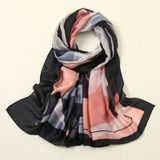  Khăn quàng choàng cổ lụa cao cấp cho nữ văn phòng sở đẹp màu xanh hình đa khối AGANA - KS160 
