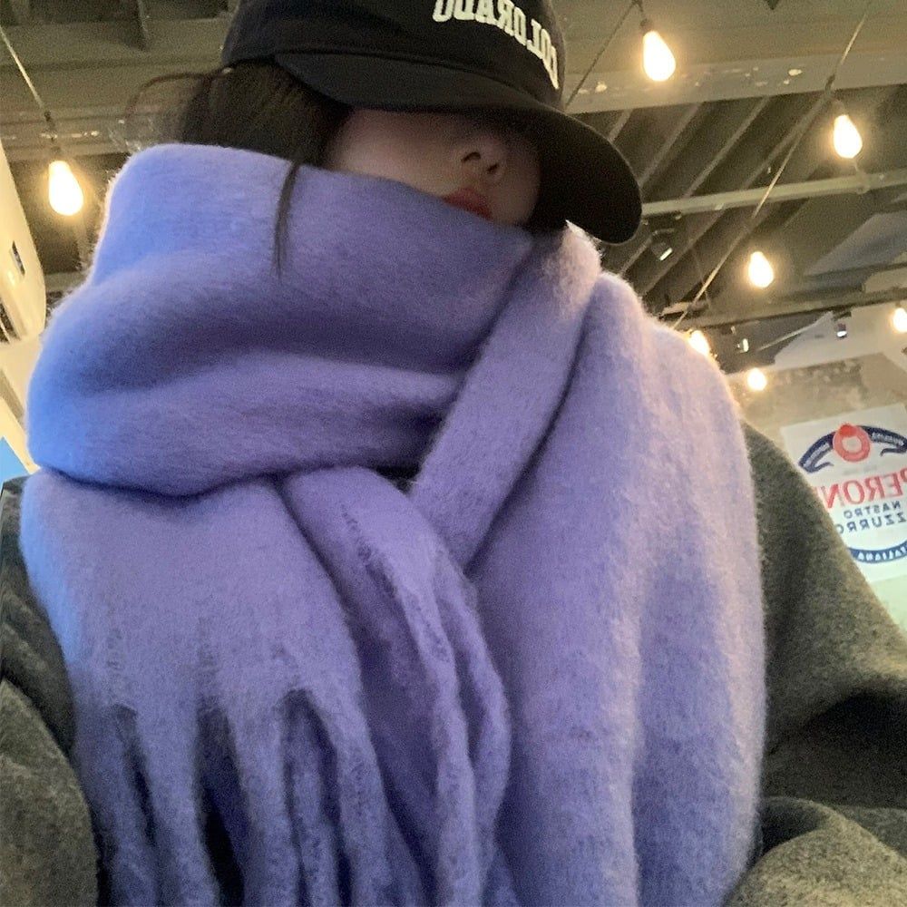  Khăn quàng choàng cổ len Cashmere cao cấp AGANA giữ ấm màu trơn pastel phong cách Hàn Quốc đẹp sang trọng KCL004 