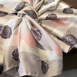  Khăn quàng choàng cổ lụa cao cấp cho nữ văn phòng sở đẹp màu tím nhạt hoa hồng AGANA - KS173 