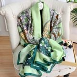  Khăn quàng choàng cổ lụa cao cấp cho nữ văn phòng sở đẹp màu xanh AGANA - KS176 