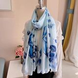  Khăn quàng choàng cổ lụa cao cấp cho nữ văn phòng sở đẹp màu xanh AGANA - KS158 