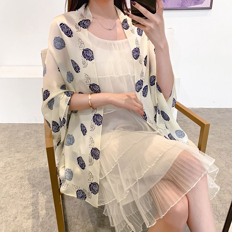  Quà tặng 20/10 cho sếp nữ, vợ, cô giáo, giáo viên nữ, mẹ và bạn gái, người yêu nữ quà tặng Khăn quàngchoàng cổ lụa cao cấp cho nữ văn phòng sở đẹp màu trắng AGANA - KS174 