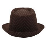  Mũ nón phớt Fedora nam vành nhỏ cao cấp AGANA nón cao bồi phong cách cổ điển pha lẫn hiện đại - Màu Nâu Sọc Trắng - MFDN001 