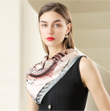  Khăn quàng cổ size vuông 70cm lụa mỏng nhẹ thích hợp cho mùa hè mùa xuân mùa thu chống nắng họa tiết la bàn màu xám AGANA- KL405 