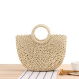  Túi cói đi biển vintage thời trang nữ phong cách đeo chéo vai Hàn Quốc đẹp cổ điển màu be - TC018 