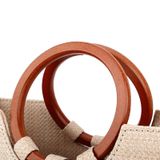  Túi cói đi biển vintage thời trang nữ phong cách cầm tay Hàn Quốc đẹp cổ điển dây da màu nâu - TC062 