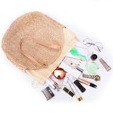  Túi cói đi biển vintage thời trang nữ phong cách cầm tay Hàn Quốc đẹp cổ điển dây da màu nâu - TC071 