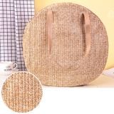  Túi cói đi biển vintage thời trang nữ phong cách cầm tay Hàn Quốc đẹp cổ điển dây da màu nâu - TC071 