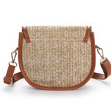  Túi cói đi biển vintage thời trang nữ phong cách cầm tay Hàn Quốc đẹp cổ điển dây da màu nâu - TC072 