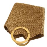  Túi cói đi biển vintage thời trang nữ phong cách cầm tay Hàn Quốc đẹp cổ điển dây da màu nâu - TC073 