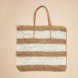  Túi cói đi biển vintage thời trang nữ phong cách cầm tay Hàn Quốc đẹp cổ điển dây da màu nâu - TC074 