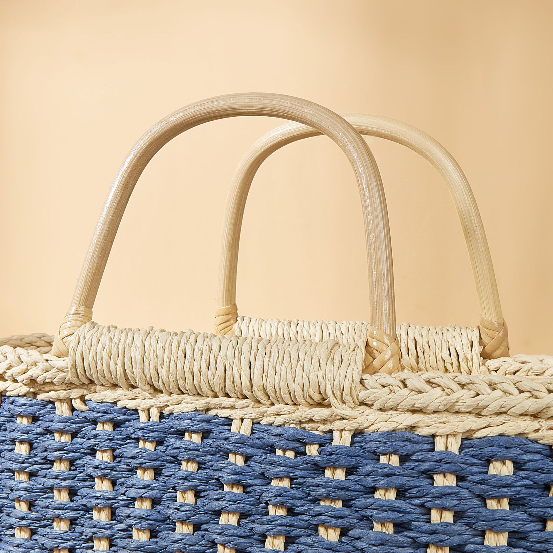  Túi cói đi biển vintage thời trang nữ phong cách cầm tay Hàn Quốc đẹp cổ điển dây da màu nâu - TC076 