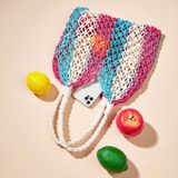  Túi cói đi biển vintage thời trang nữ phong cách cầm tay Hàn Quốc đẹp cổ điển dây da màu nâu - TC079 