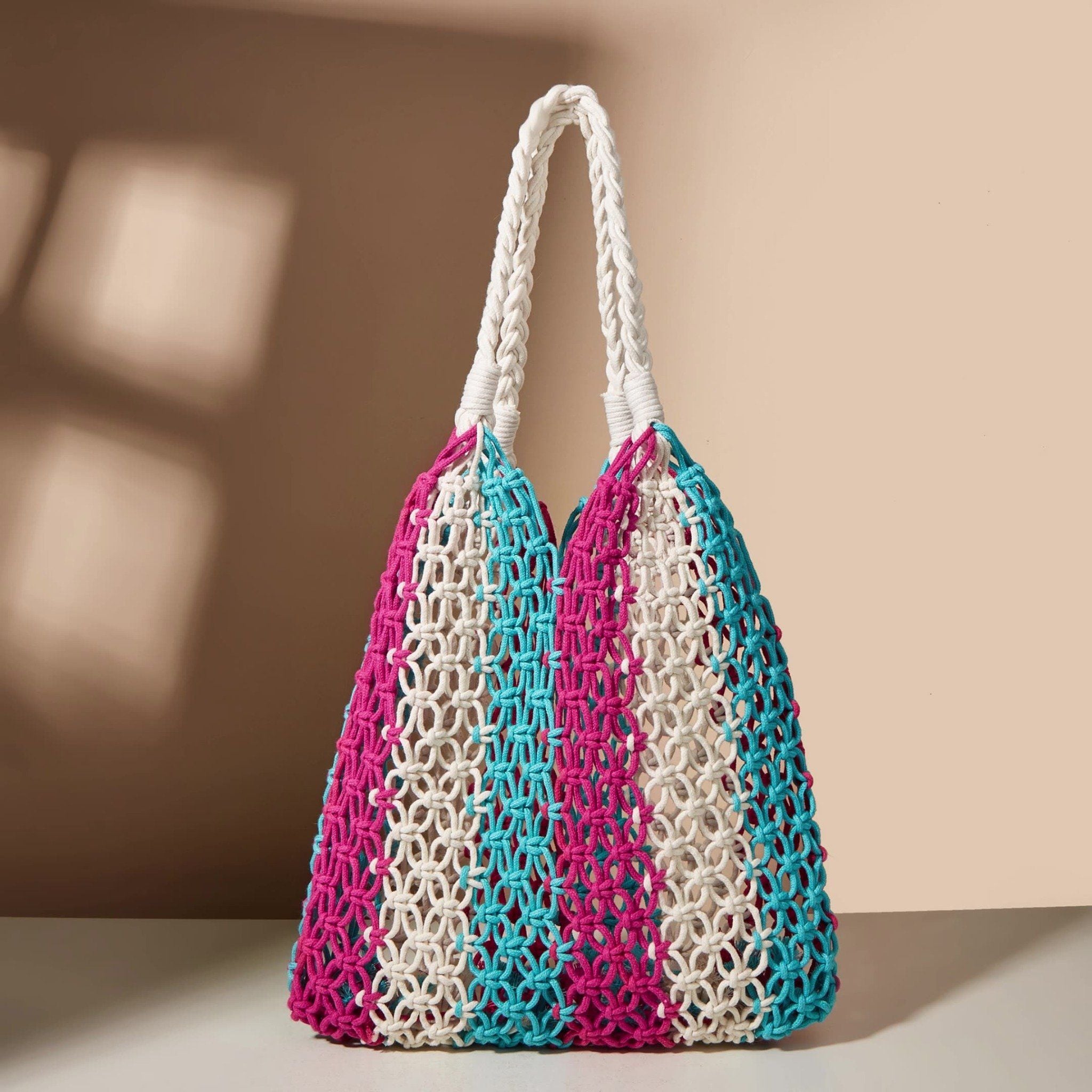  Túi cói đi biển vintage thời trang nữ phong cách cầm tay Hàn Quốc đẹp cổ điển dây da màu nâu - TC079 