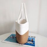  Túi cói đi biển vintage thời trang nữ phong cách cầm tay Hàn Quốc đẹp cổ điển dây da màu nâu - TC080 