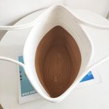  Túi cói đi biển vintage thời trang nữ phong cách cầm tay Hàn Quốc đẹp cổ điển dây da màu nâu - TC080 