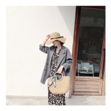  Túi cói đi biển vintage thời trang nữ phong cách đeo chéo vai Hàn Quốc đẹp cổ điển màu nâu - TC017 