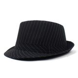  Mũ nón phớt Fedora nam vành nhỏ cao cấp AGANA nón cao bồi phong cách cổ điển pha lẫn hiện đại - Màu Đen Sọc Trắng - MFDN001 