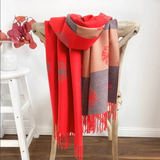  Khăn quàng cổ len cashmere nữ choàng giữ ấm màu cam AGANA Khăn Phụ Kiện - KC335 