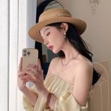  Mũ nón cói đi biển rộng vành tròn đẹp cho nữ AGANA - NC504 