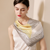 Khăn quàng cổ size vuông 70cm lụa mỏng nhẹ thích hợp cho mùa hè mùa xuân mùa thu chống nắng họa tiết tế bào tương phản màu xám AGANA- KL411