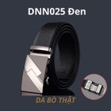  Thắt lưng nam da bò thật khóa tự động hợp kim chống rỉ AGANA dây nịt nam cao cấp khóa lỗ kim da bò bền bỉ thời trang - Màu Đen - DNN025 