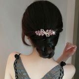  Kẹp (cặp) tóc cao cấp AGANA - Ghim kẹp tóc nữ đẹp đính đá hoa sang trọng phù hợp làm quà tặng mọi dịp - KDD117 