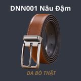  Thắt lưng nam da bò thật khóa tự động hợp kim chống rỉ AGANA dây nịt nam cao cấp khóa lỗ kim da bò bền bỉ thời trang - Màu Nâu Đậm - DNN001 