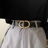  Thắt lưng nữ da bò thật AGANA dây nịt da thật đai váy da thật Hàn Quốc cao cấp phong cách hiện đại - DNT021 