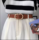  Thắt lưng nữ da bò thật AGANA dây nịt da thật đai váy da thật Hàn Quốc cao cấp phong cách hiện đại - DNT021 