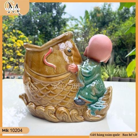Chậu tượng chú tiểu (nhiều mẫu), chậu bonsai chú tiểu, chậu trồng cây trang trí nhà cửa