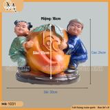 Chậu tượng Tiên Đồng Ngọc Nữ ôm đào, chậu tượng trồng cây, chậu trồng hoa trang trí nhà cửa