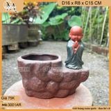 Chậu tượng chú tiểu mini, chậu tượng mini, chậu tượng bonsai mini trồng cây, trồng hoa