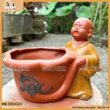 Chậu tượng chú tiểu Phúc Lộc Thọ, chậu tượng chú tiểu mini, chậu tượng trồng cây