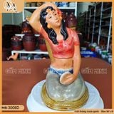 Chậu tượng cô gái mang giỏ, chậu trồng cây trang trí sân vườn
