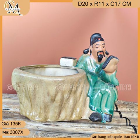 Chậu tượng đọc sách, chậu tượng ông đọc sách, chậu tượng bonsai, chậu cây cảnh nhỏ