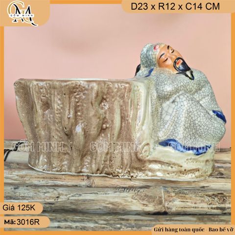 Chậu tượng Lý Bạch say chậu vuông - D23-R12-C14