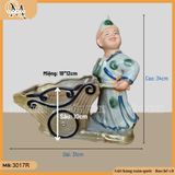 Chậu tượng cậu bé đẩy xe, chậu tượng bonsai, chậu trồng cây trang trí nhà cửa