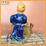 Chậu tượng cậu bé đẩy xe, chậu tượng bonsai, chậu trồng cây trang trí nhà cửa