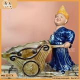 Chậu tượng cậu bé đẩy xe, chậu tượng bonsai, chậu trồng cây trang trí nhà cửa