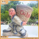 Chậu tượng chú tiểu cõng giỏ, chậu tượng cậu bé cõng giỏ, chậu bonsai trồng cây