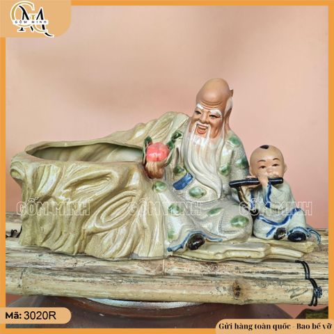 Chậu tượng Thọ đào bé sáo