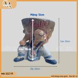 Chậu tượng Lỗ Trí Thâm cõng cây nhỏ, chậu tượng bonsai Lỗ Trí Thâm gốm Bát Tràng
