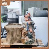 Chậu tượng ông Phúc size lớn, chậu tượng Phúc Lộc Thọ, chậu tượng Phúc trồng cây trang trí nhà cửa