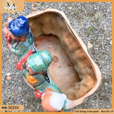 Chậu tượng tam đa Phúc Lộc Thọ, chậu tượng Phúc Lộc Thọ, chậu trồng cây trang trí nhà cửa
