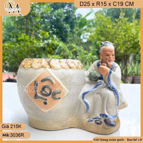 Chậu tượng thần trà Lộc, chậu tượng tiên ông thưởng trà trồng cây - mang Lộc vào nhà