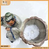 Chậu tượng thần trà lớn cao 33cm, chậu tượng trồng cây hoa giấy bonsai, chậu tượng trồng bonsai đẹp