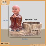 Chậu tượng chú tiểu gốm Bát Tràng trồng cây, trang trí sân vườn