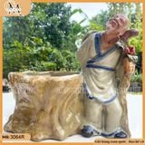 Chậu tượng lão Mai trồng cây bonsai, chậu tượng bonsai lão Mai, biểu trưng cho trường thọ, phúc lộc