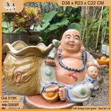 Chậu tượng Di Lặc ngồi, chậu tượng phật Di Lặc, chậu tượng gốm Bát Tràng bền đẹp
